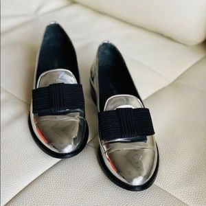 Stuart Weitzman Atabow Metallic Leather Loafers